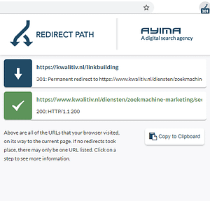 Redirect Path SEO tool Chrome